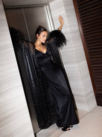 Cape with the feathers & crystals