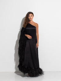 Iconic one shoulder dress in black