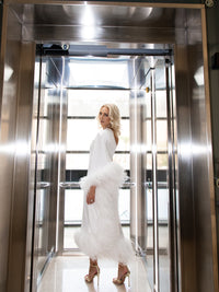 Iconic one shoulder dress in white